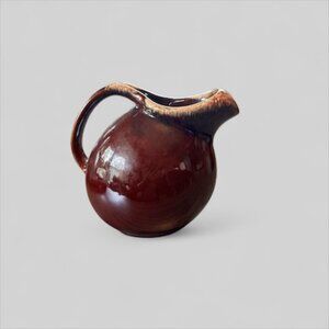 Hull USA Brown Drip Glaze Vintage Ball Pitcher